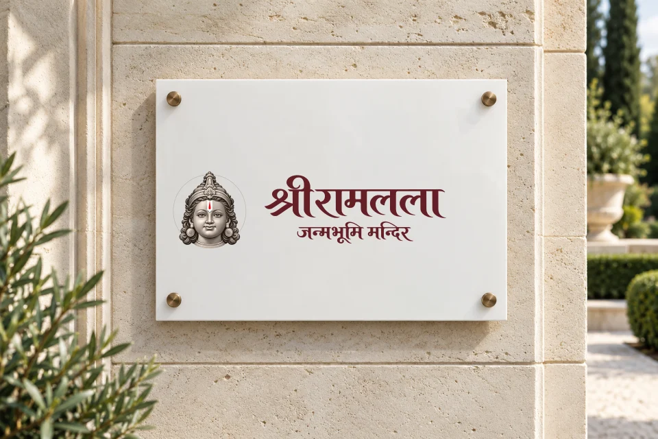 दीवार और लटकने वाला संकेत में portrait और नाम का उपयोग
