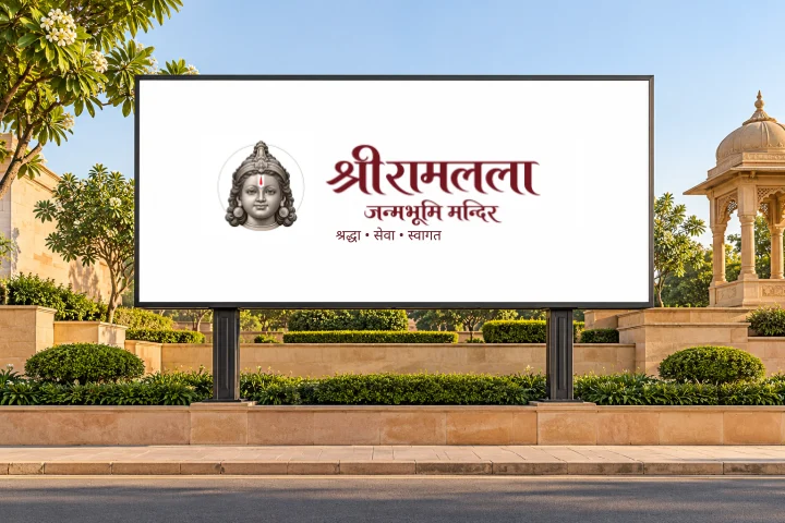 बिलबोर्ड विज्ञापन में portrait और नाम का उपयोग