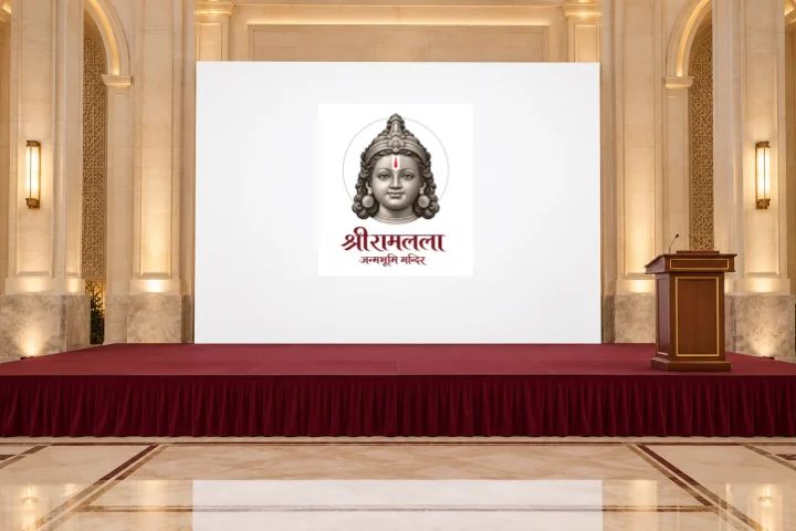 मंच और ध्वज में portrait और नाम का उपयोग