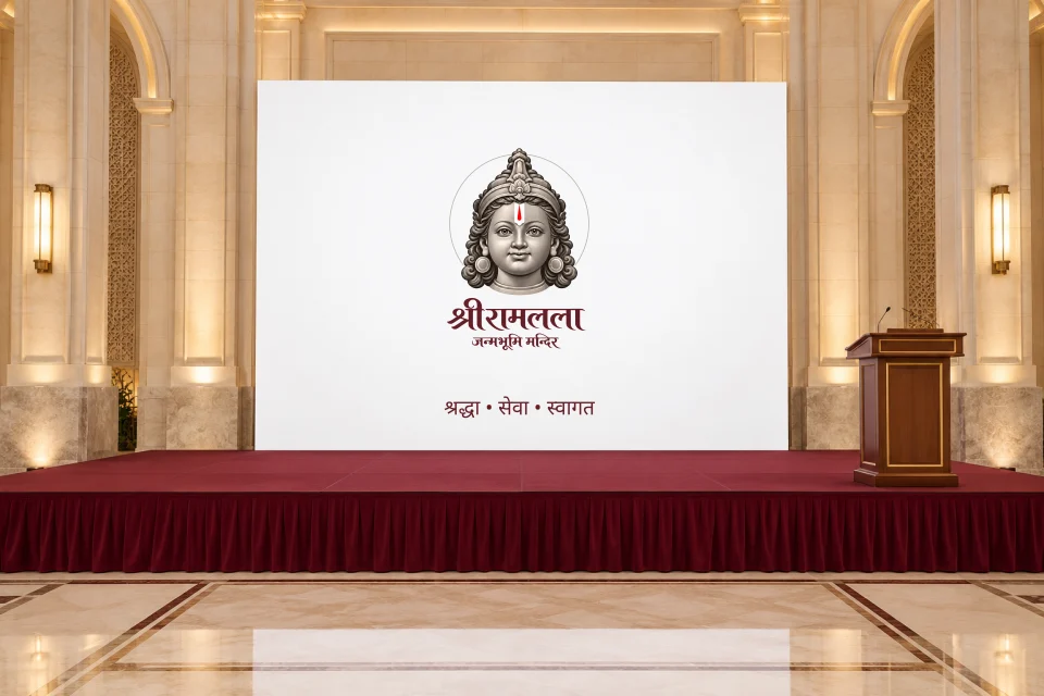 मंच और ध्वज में portrait और नाम का उपयोग