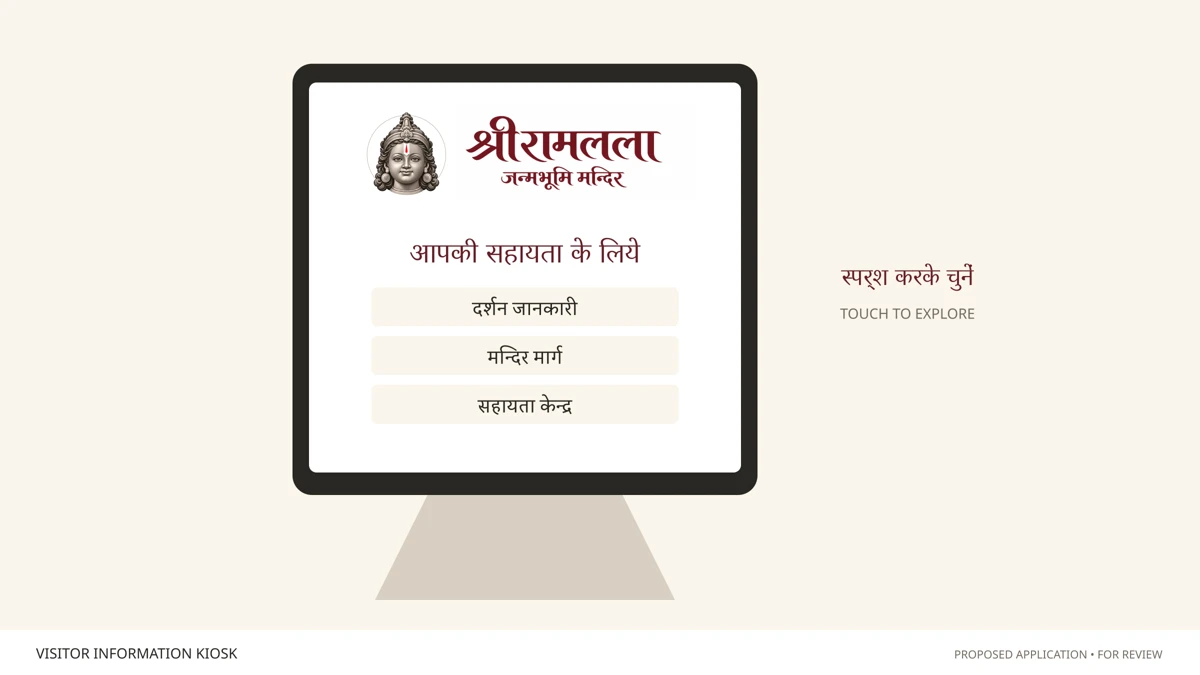 सूचना कियोस्क में portrait और नाम का उपयोग