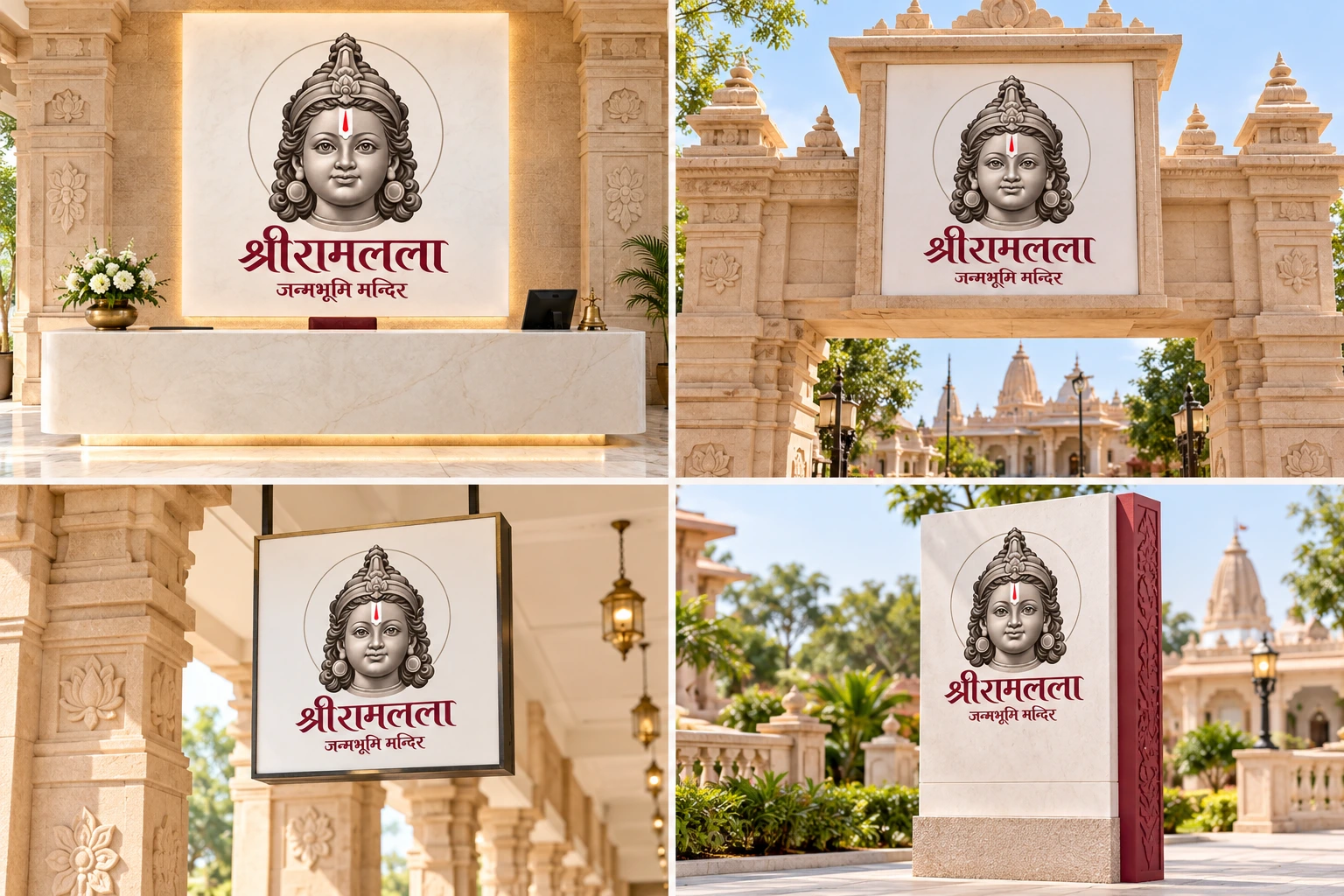 स्वागत, प्रवेश और संकेत — चार photographic concept scenes